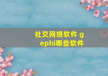 社交网络软件 gephi哪些软件